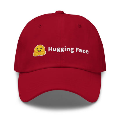 Hugging Face Logo Embroidered Cap - Cranberry - AI Store