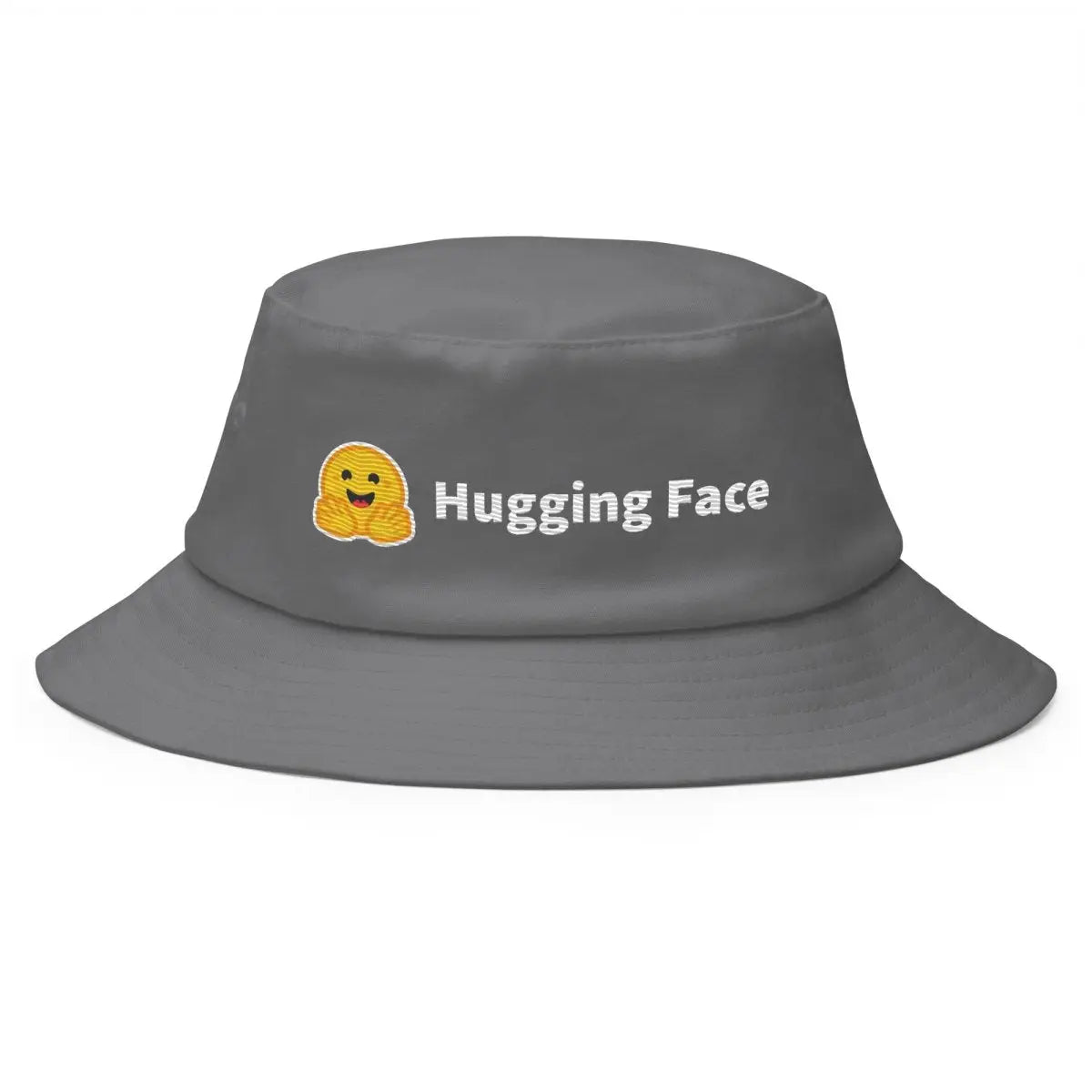 Hugging Face Logo True-Color Embroidered Bucket Hat - Grey