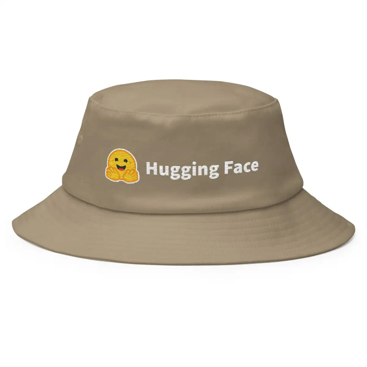 Hugging Face Logo True-Color Embroidered Bucket Hat - Khaki