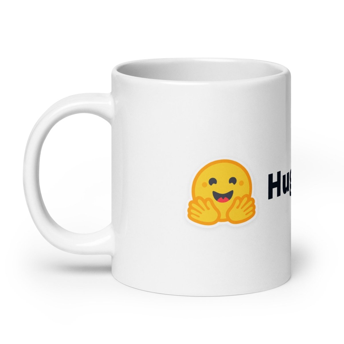 Hugging Face Logo White Glossy Mug - 15 oz - AI Store