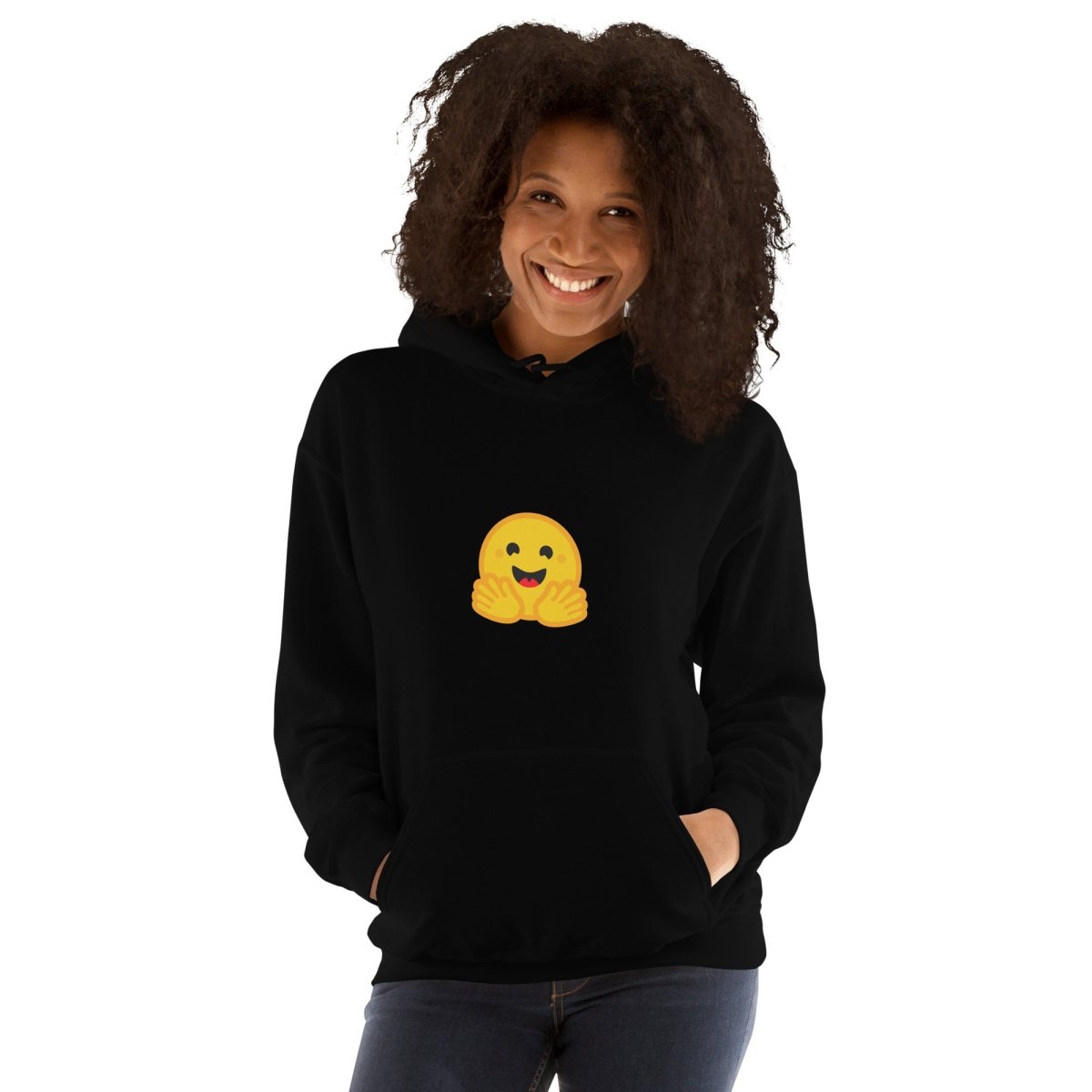 Hugging Face Small Icon Hoodie - Black - AI Store