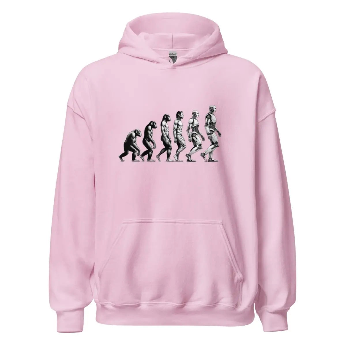 Human Evolution to Robot Hoodie (unisex) - Light Pink / M