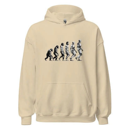 Human Evolution to Robot Hoodie (unisex) - Sand / M