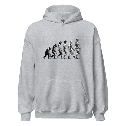 Human Evolution to Robot Hoodie (unisex) - Sport Grey / M