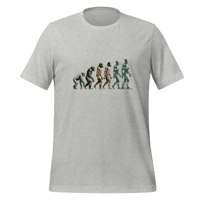 Human Evolution to Robot T-Shirt 2 (unisex) - Athletic Heather / M