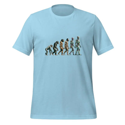 Human Evolution to Robot T-Shirt 2 (unisex) - Ocean Blue / M