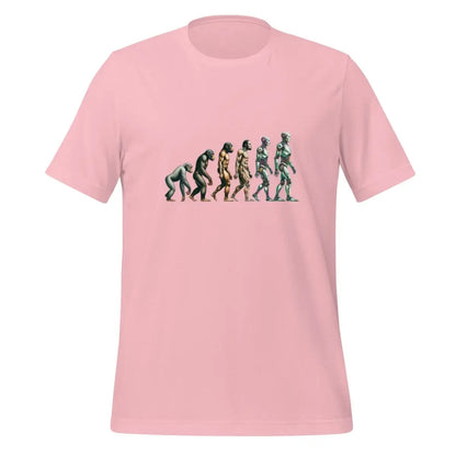 Human Evolution to Robot T-Shirt 2 (unisex) - Pink / M