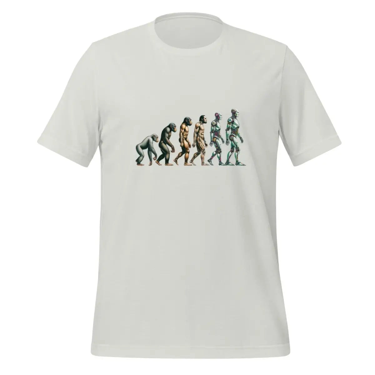 Human Evolution to Robot T-Shirt 2 (unisex) - Silver / M