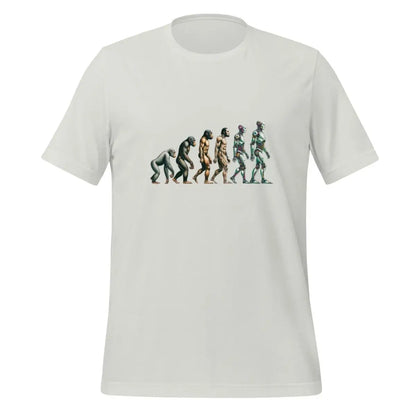 Human Evolution to Robot T-Shirt 2 (unisex) - Silver / M