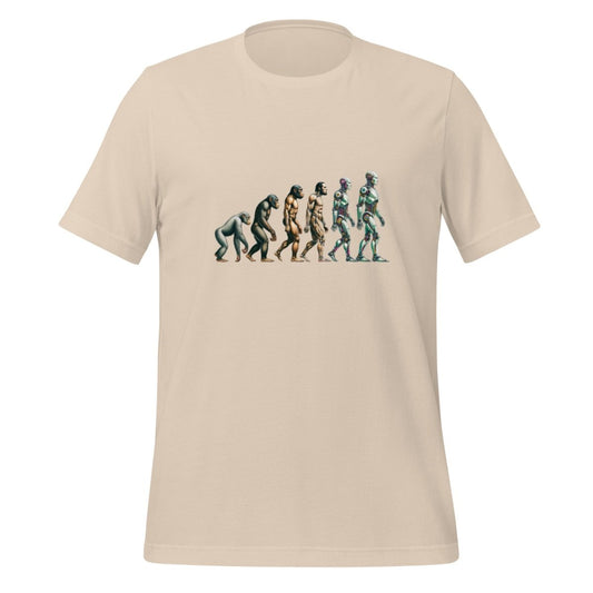 Human Evolution to Robot T - Shirt 2 (unisex) - Soft Cream - AI Store