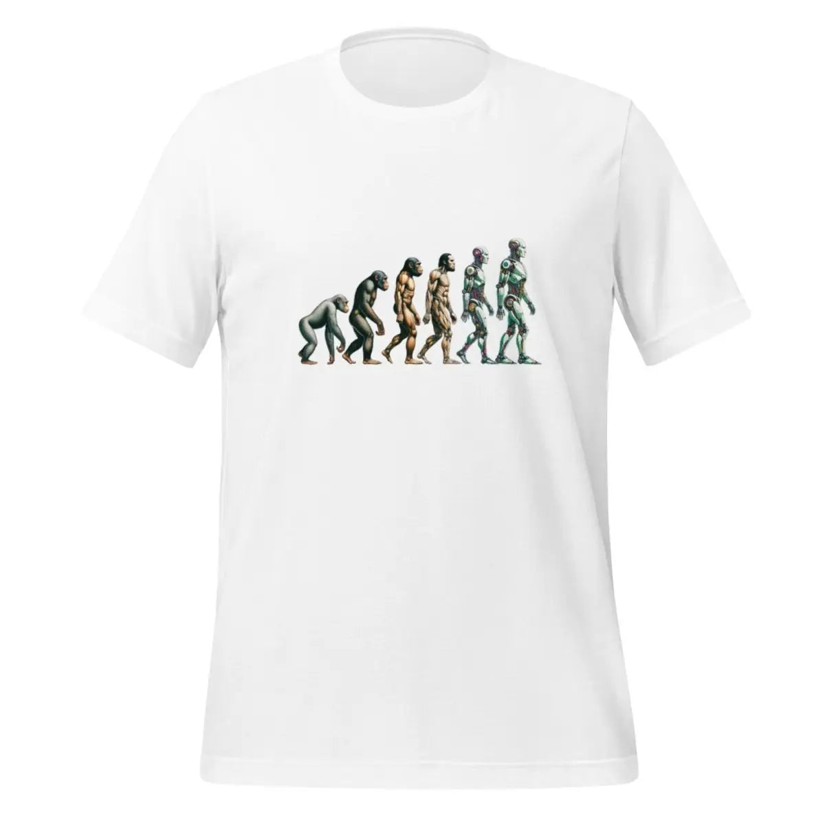 Human Evolution to Robot T-Shirt 2 (unisex) - White / M