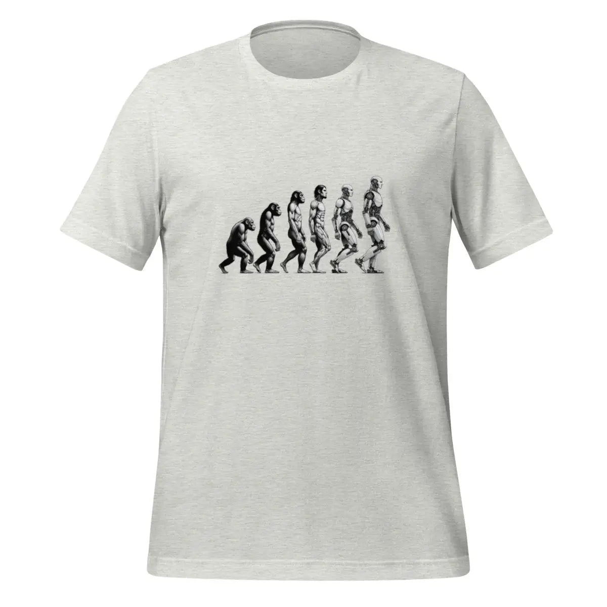 Human Evolution to Robot T-Shirt (unisex) - Ash / M