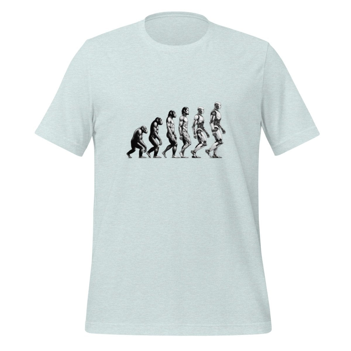 Human Evolution to Robot T - Shirt (unisex) - Heather Prism Ice Blue - AI Store