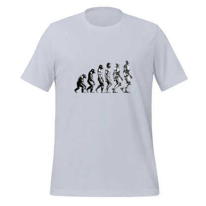 Human Evolution to Robot T-Shirt (unisex) - Light Blue / M