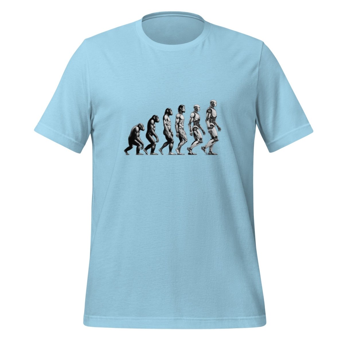 Human Evolution to Robot T - Shirt (unisex) - Ocean Blue - AI Store