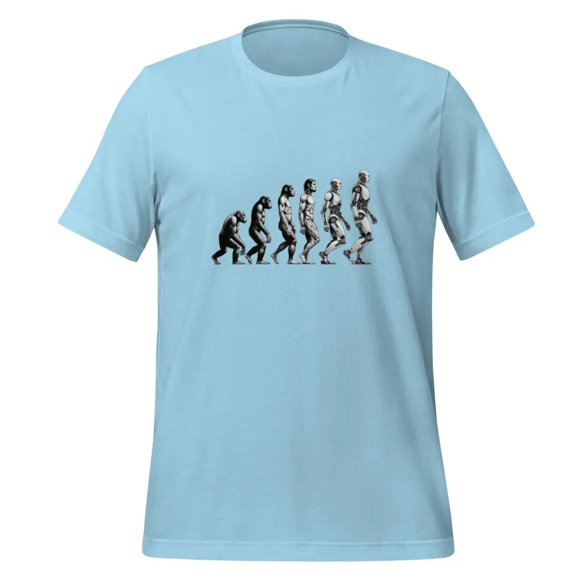 Human Evolution to Robot T-Shirt (unisex) - Ocean Blue / M