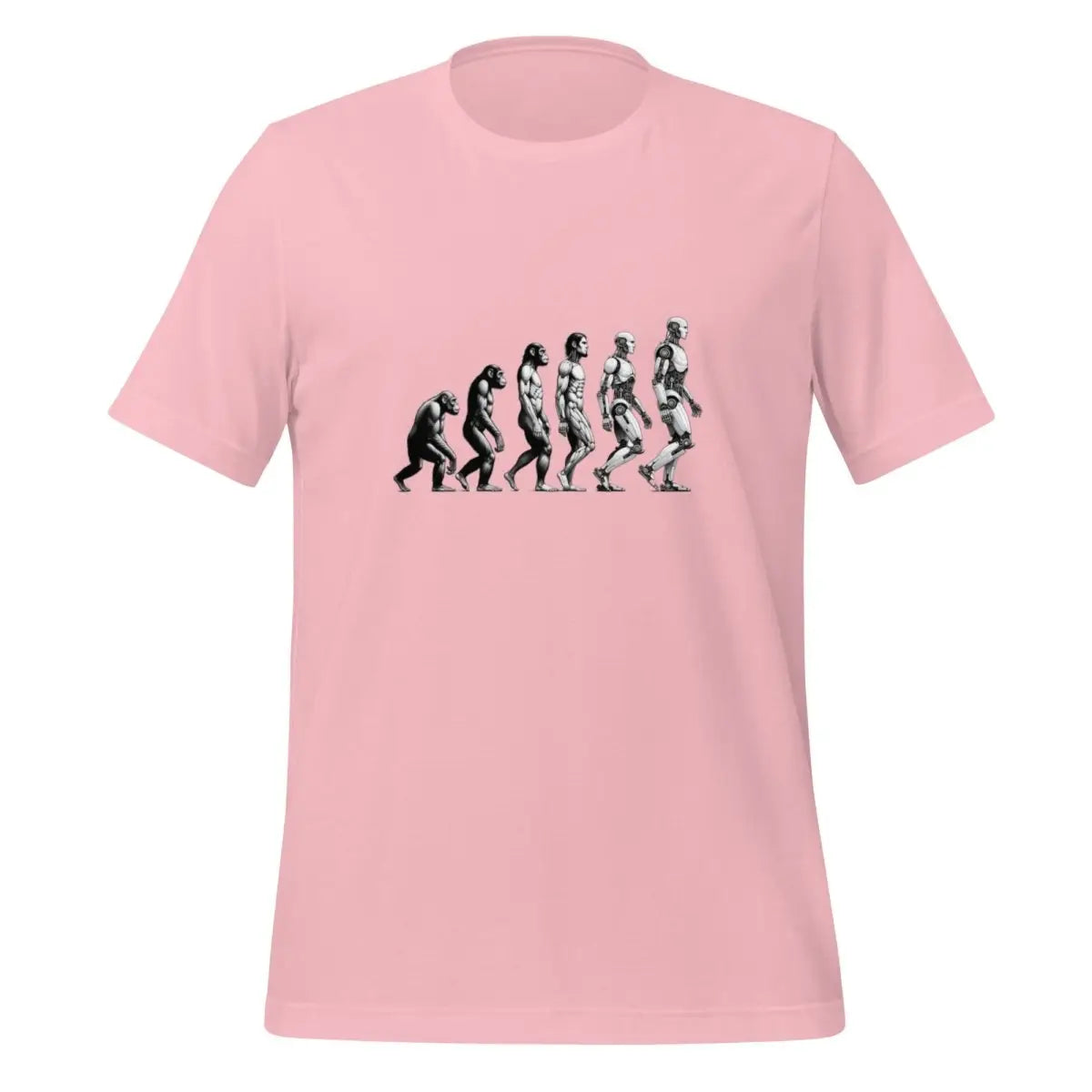 Human Evolution to Robot T-Shirt (unisex) - Pink / M