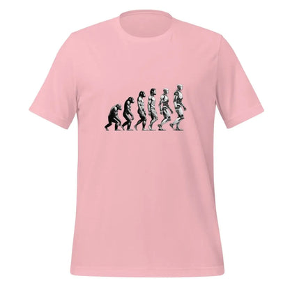 Human Evolution to Robot T-Shirt (unisex) - Pink / M