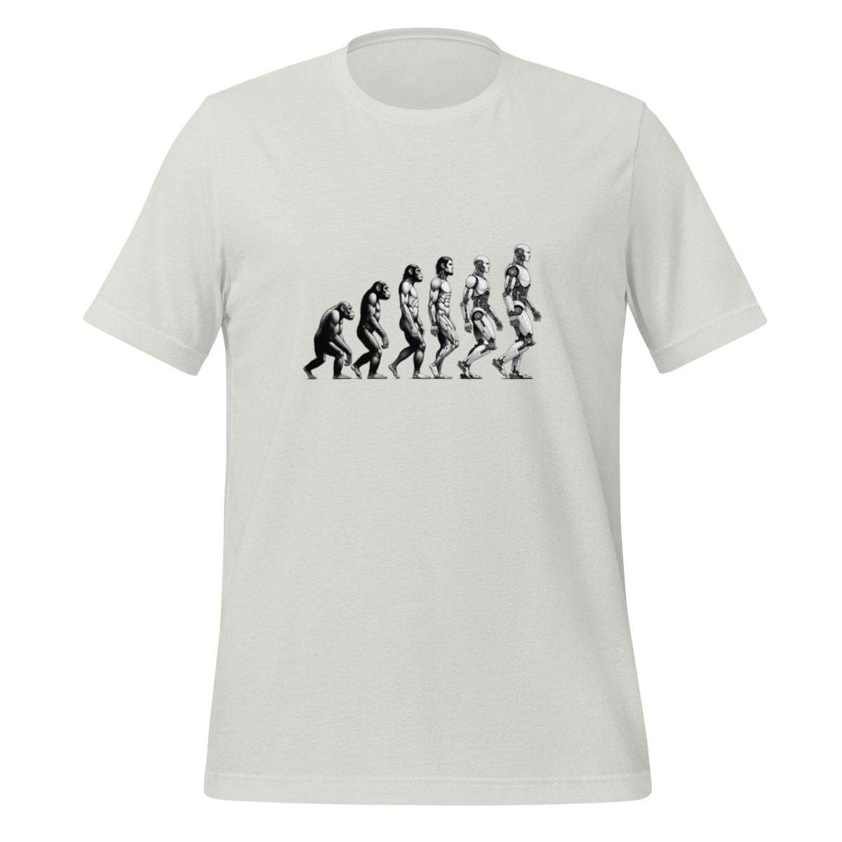 Human Evolution to Robot T - Shirt (unisex) - Silver - AI Store