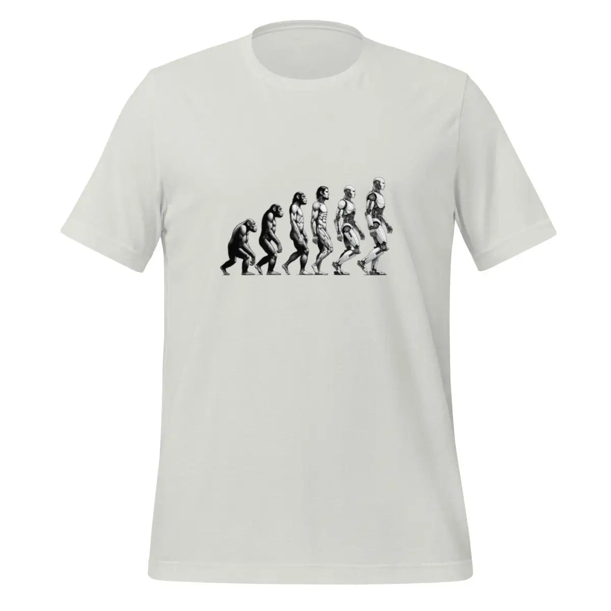 Human Evolution to Robot T-Shirt (unisex) - Silver / M