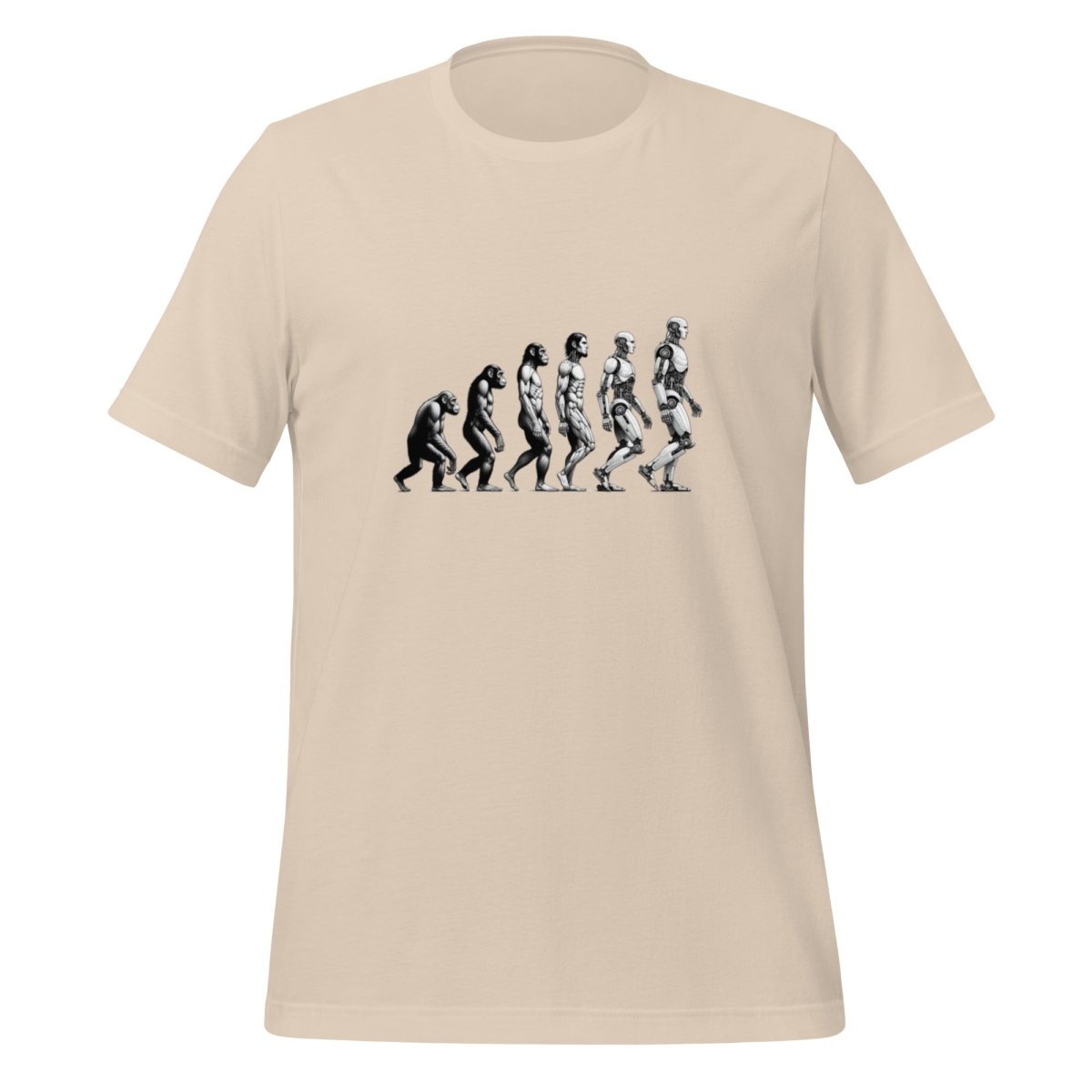 Human Evolution to Robot T - Shirt (unisex) - Soft Cream - AI Store