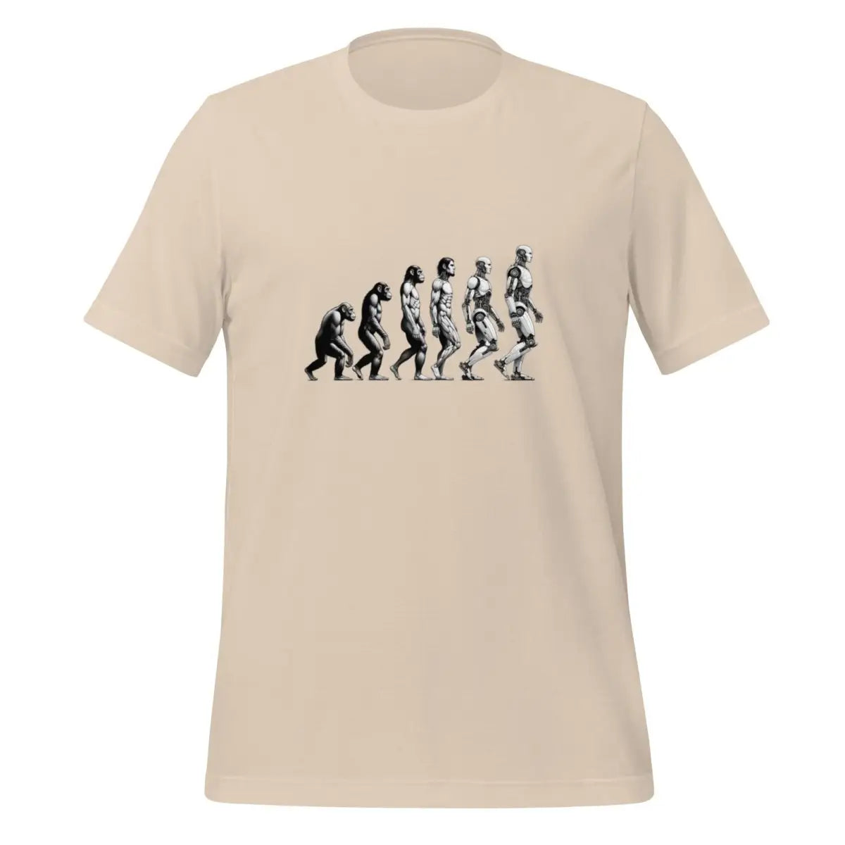 Human Evolution to Robot T-Shirt (unisex) - Soft Cream / M