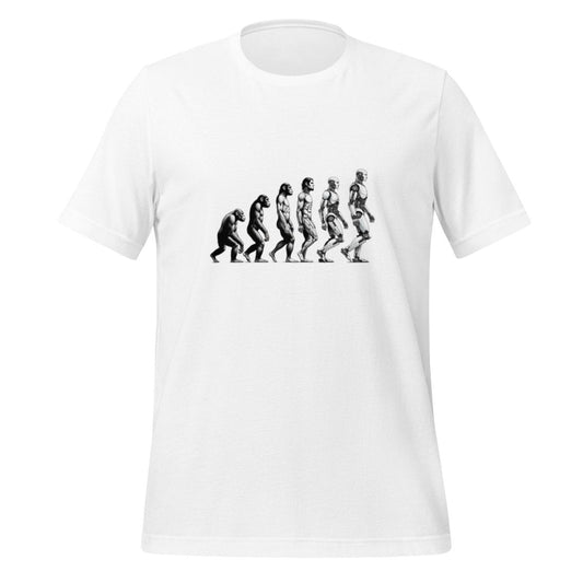 Human Evolution to Robot T-Shirt (unisex) - White - AI Store