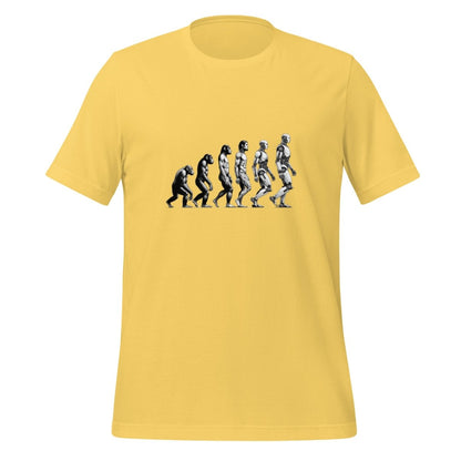 Human Evolution to Robot T - Shirt (unisex) - Yellow - AI Store