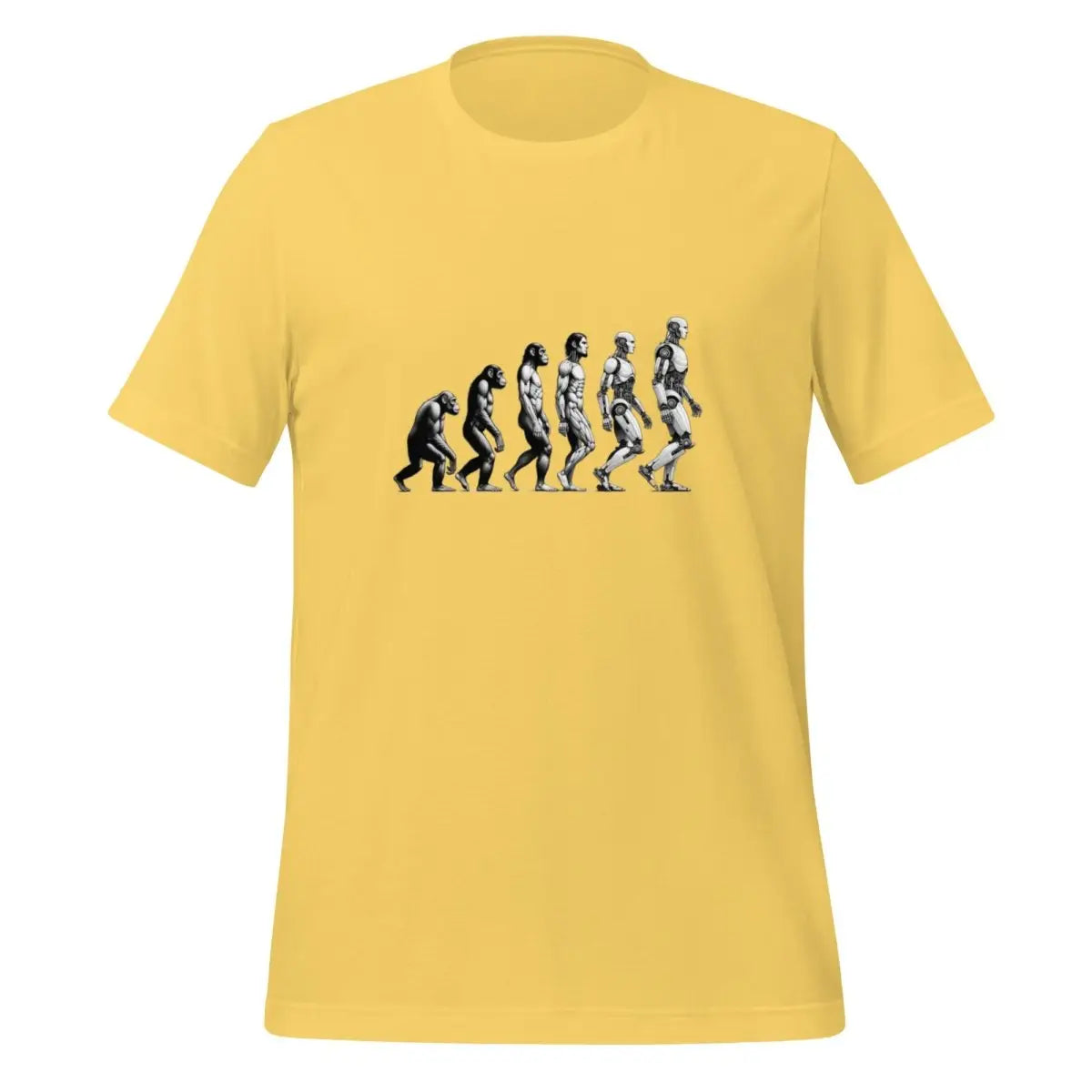 Human Evolution to Robot T-Shirt (unisex) - Yellow / M