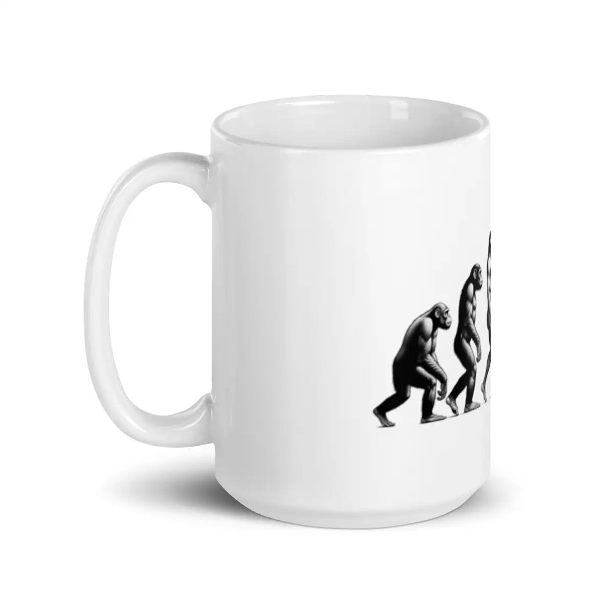 Human Evolution to Robot White Glossy Mug