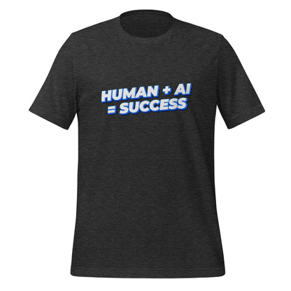 Human Plus AI Equals Success T-Shirt (unisex) - Dark Grey Heather - AI Store