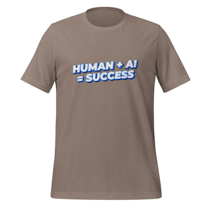 Human Plus AI Equals Success T-Shirt (unisex) - Pebble - AI Store