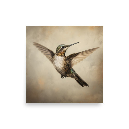 Hummingbird (poster) - 18″×18″ - AI Store