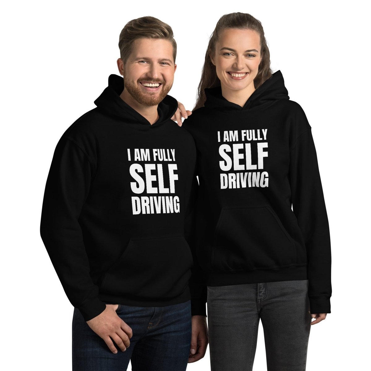 I am Fully Self Driving (Tesla) Hoodie (unisex) - Black - AI Store