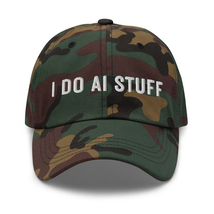 I Do AI Stuff 2 Embroidered Cap - Green Camo - AI Store