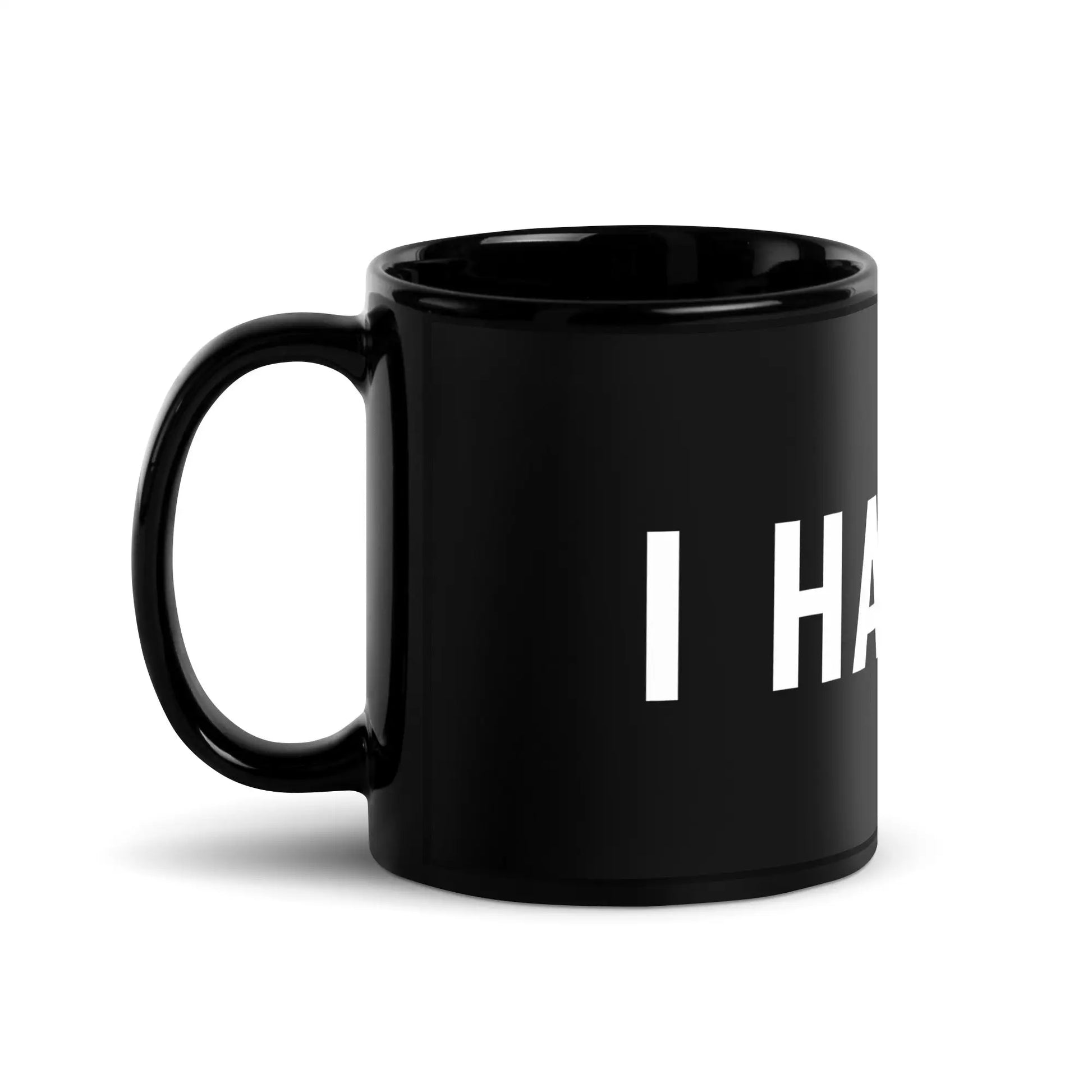 I HATE AI Black Glossy Mug 2