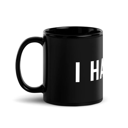 I HATE AI Black Glossy Mug 2