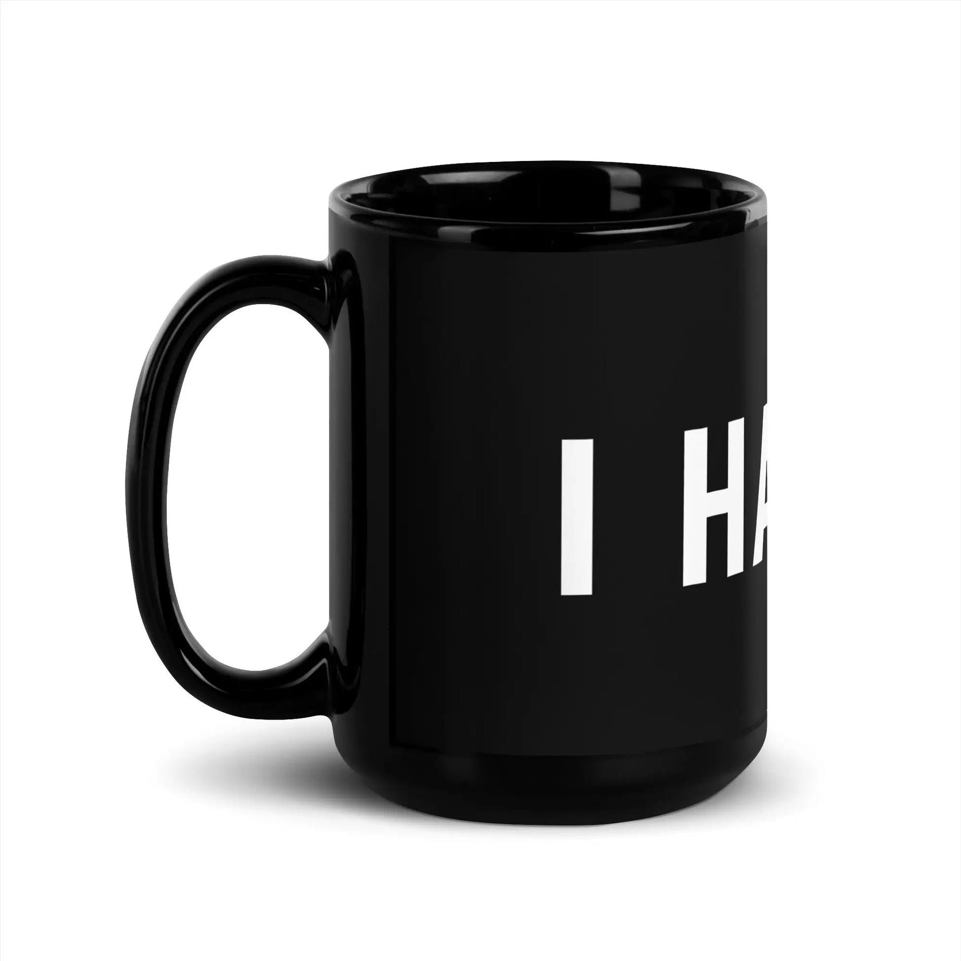 I HATE AI Black Glossy Mug 2