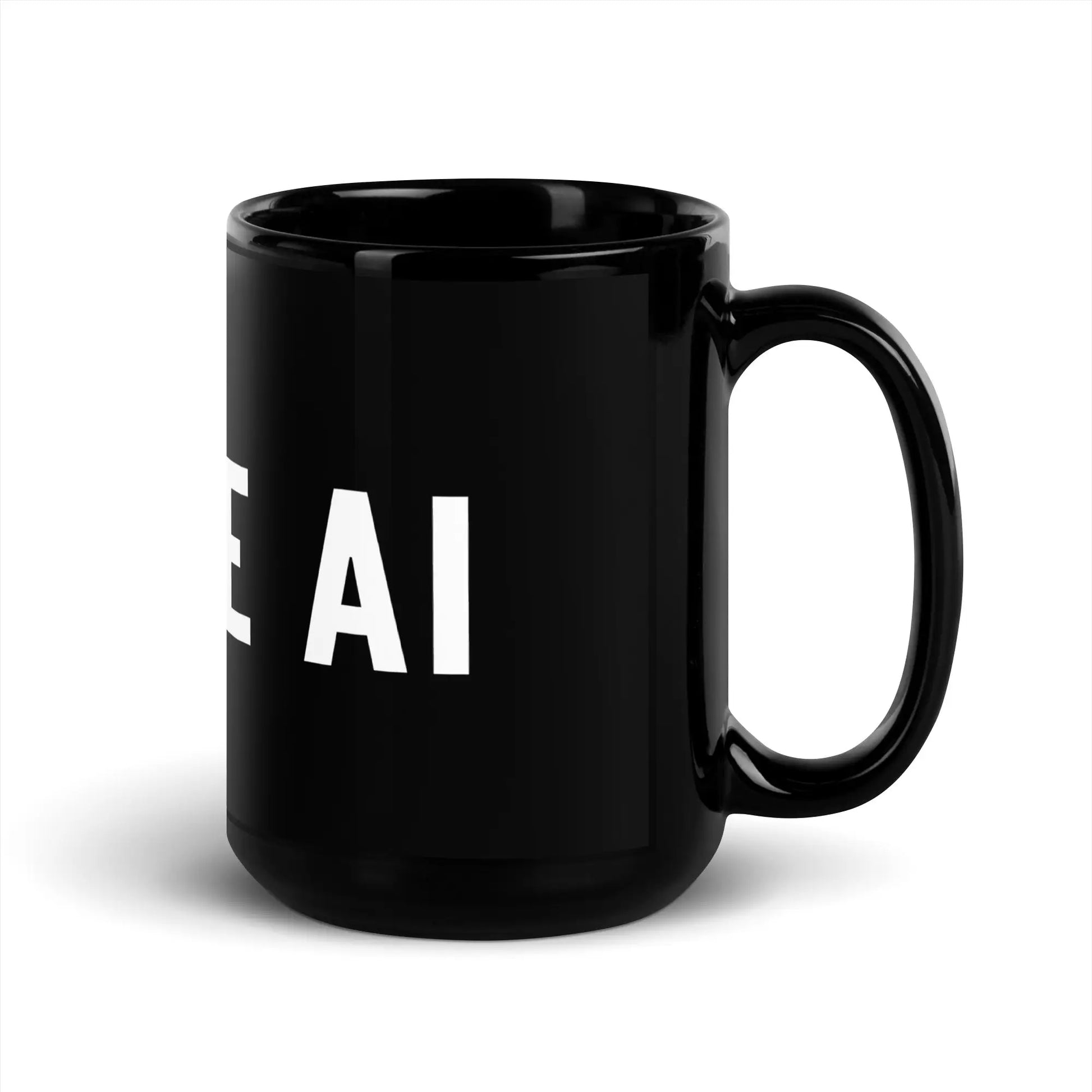 I HATE AI Black Glossy Mug 2