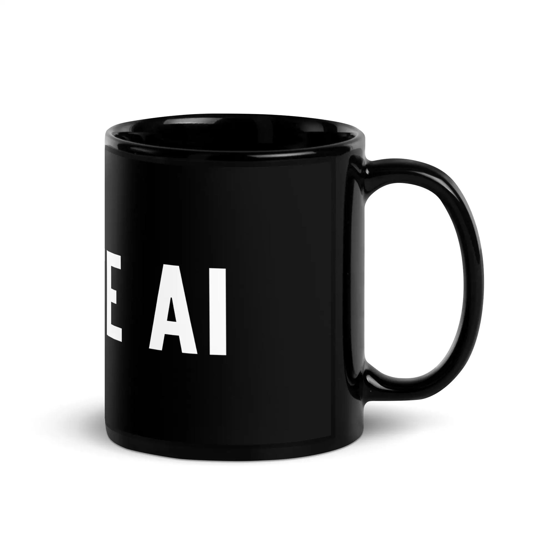 I HATE AI Black Glossy Mug 2