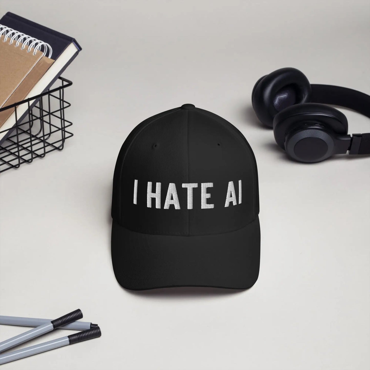 The i Hate Ai Closed-back Baseball Cap 2.