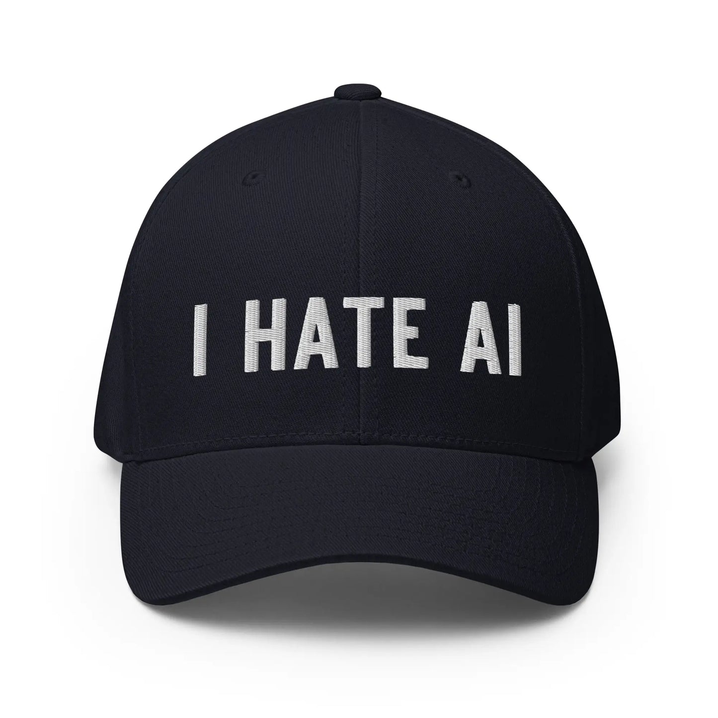 I HATE AI Closed-Back Baseball Cap 2 - Dark Navy / S/M