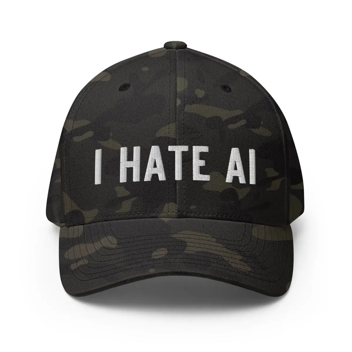 The i Hate Ai Closed-back Baseball Cap 2 Multicam Black / S/m.