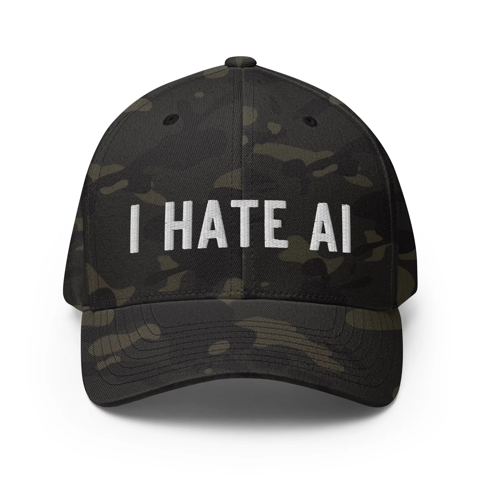 I HATE AI Closed-Back Baseball Cap 2 - Multicam Black / S/M