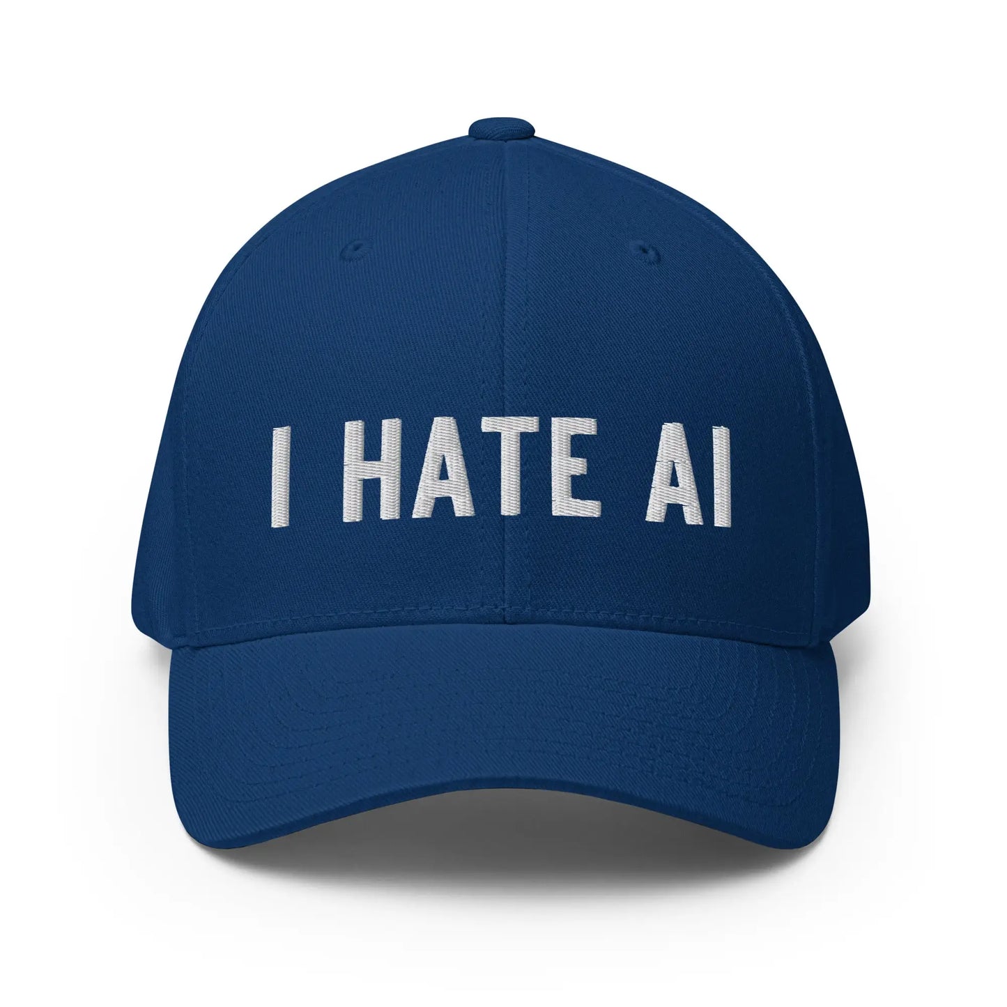 The i Hate Ai Closed-back Baseball Cap 2 Royal Blue / S/m.