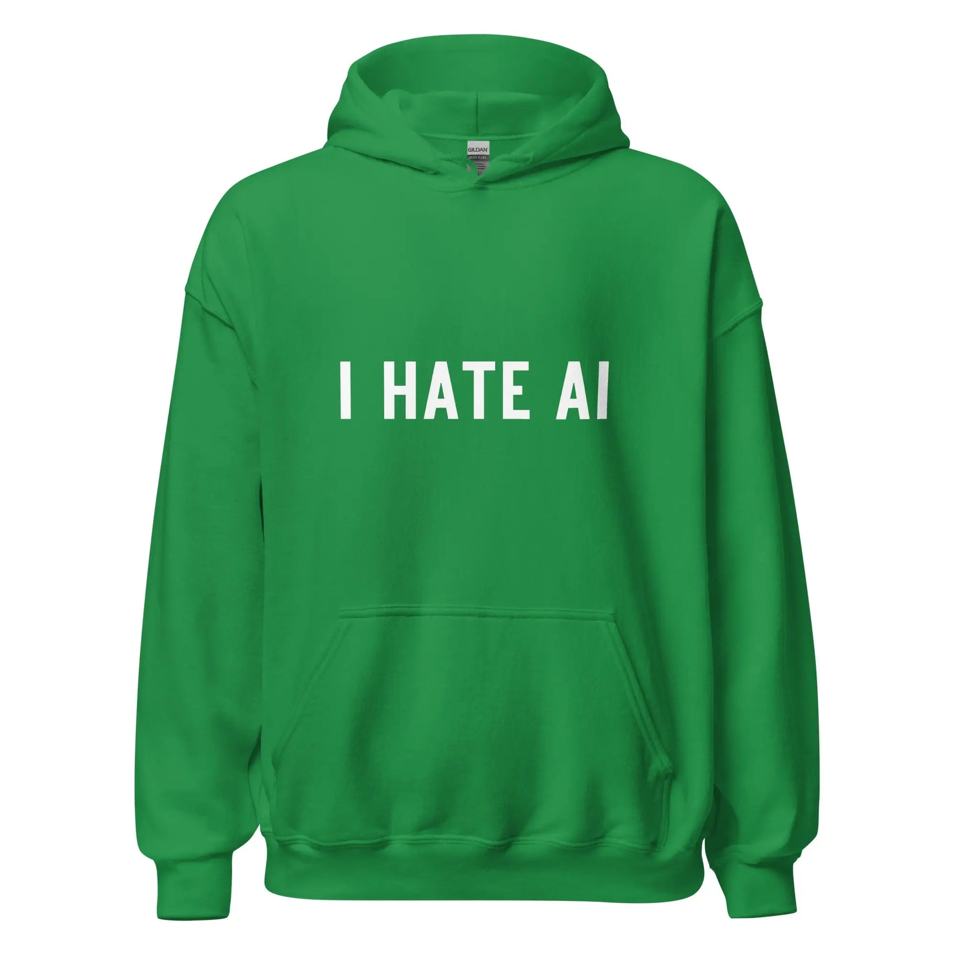 I HATE AI Hoodie 2 (unisex) - Irish Green / M