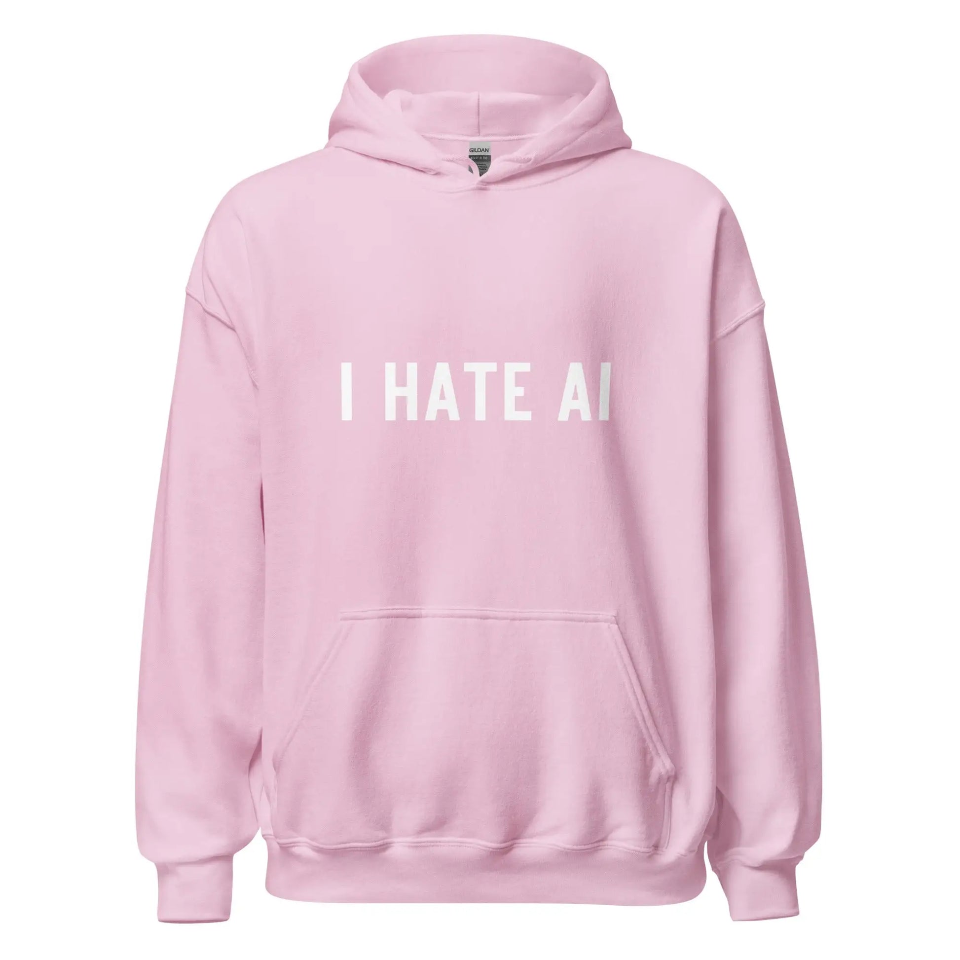 I HATE AI Hoodie 2 (unisex) - Light Pink / M