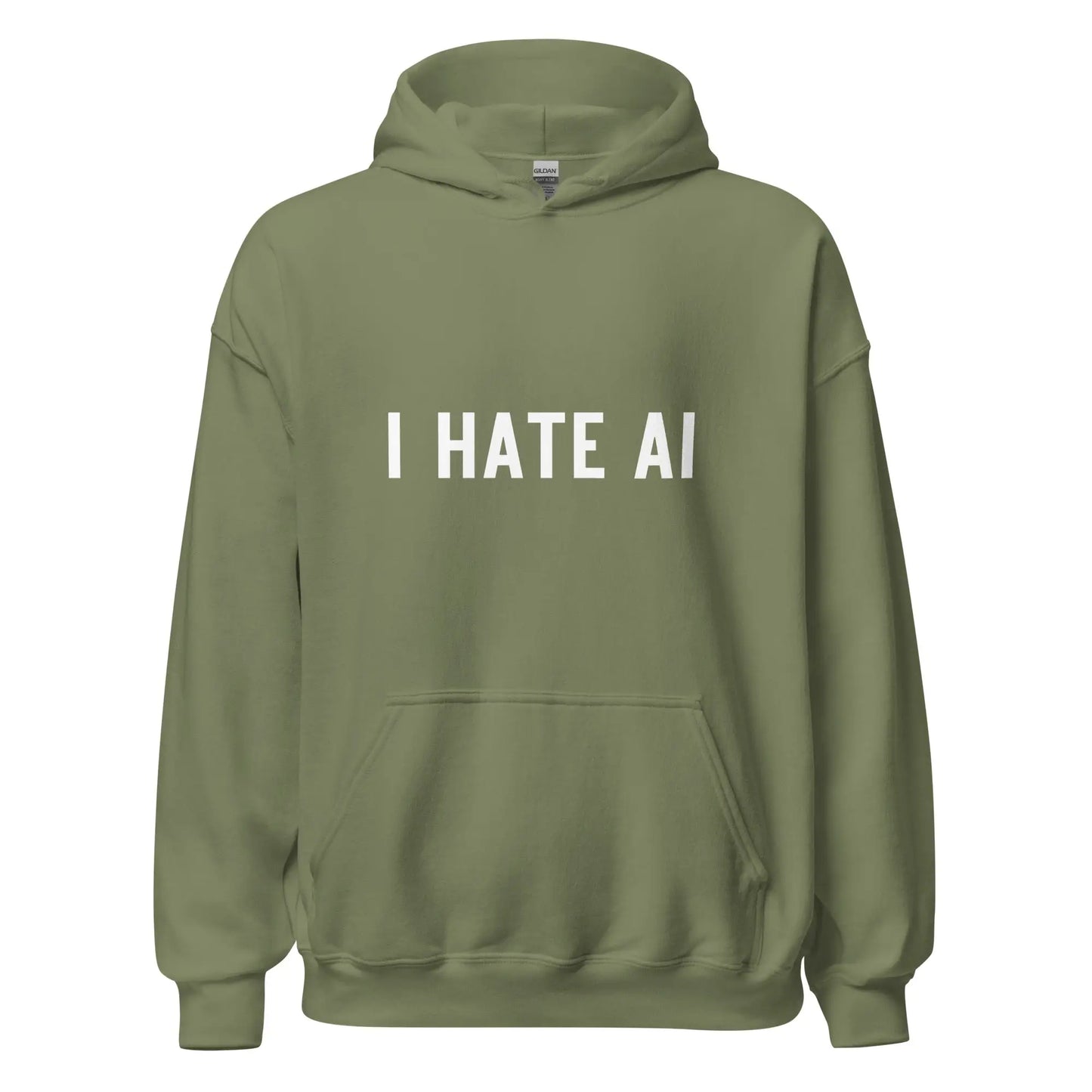 I HATE AI Hoodie 2 (unisex) - Military Green / M