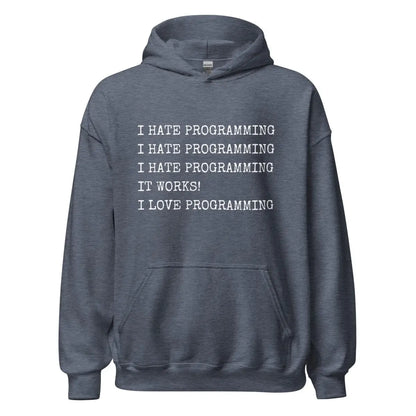 I Hate Programming Hoodie (unisex) - Heather Sport Dark Navy / M