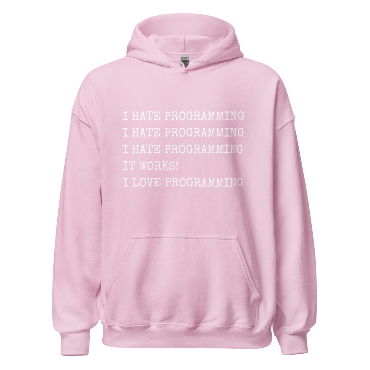 I Hate Programming Hoodie (unisex) - Light Pink - AI Store